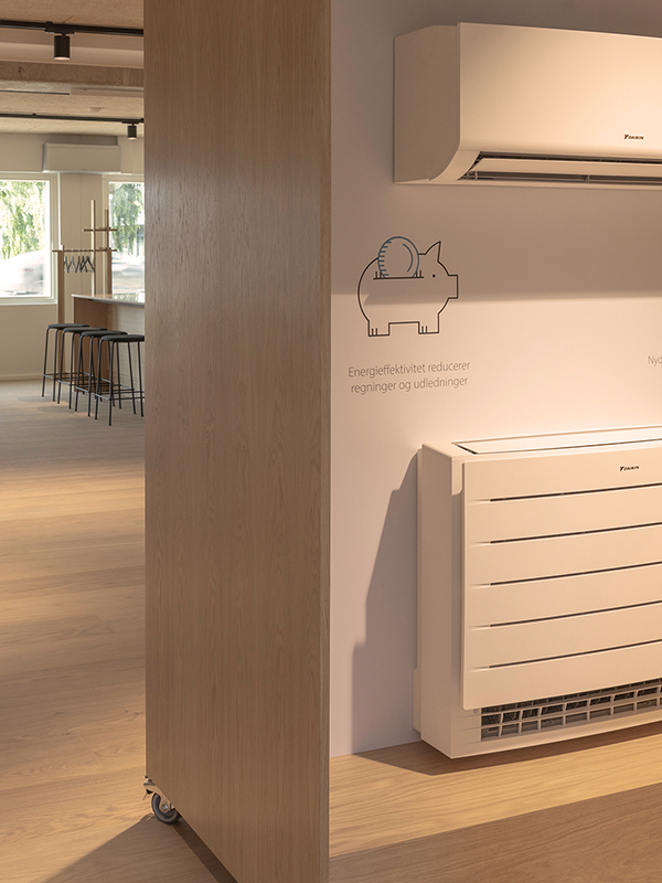 Daikin produkter vist i Daikins showroom