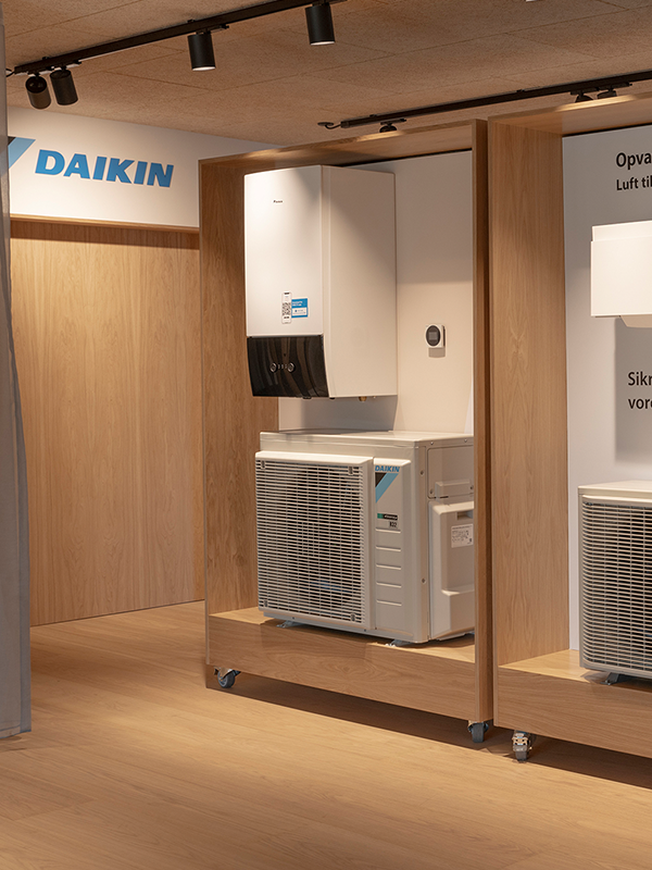 Daikin produkter vist i Daikins showroom