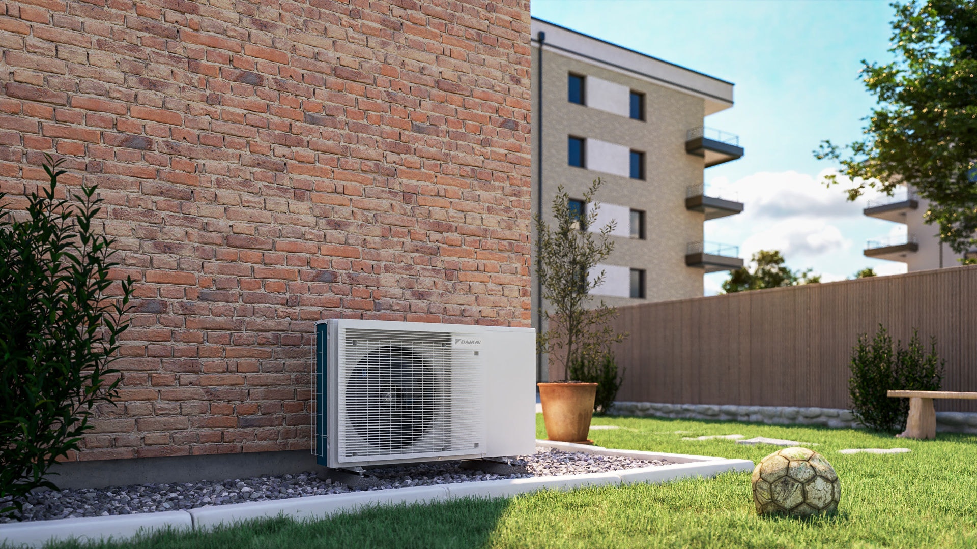 Outdoor Daikin installation
