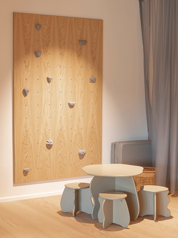 Daikin enhed i soveværelse vist i Daikins showroom