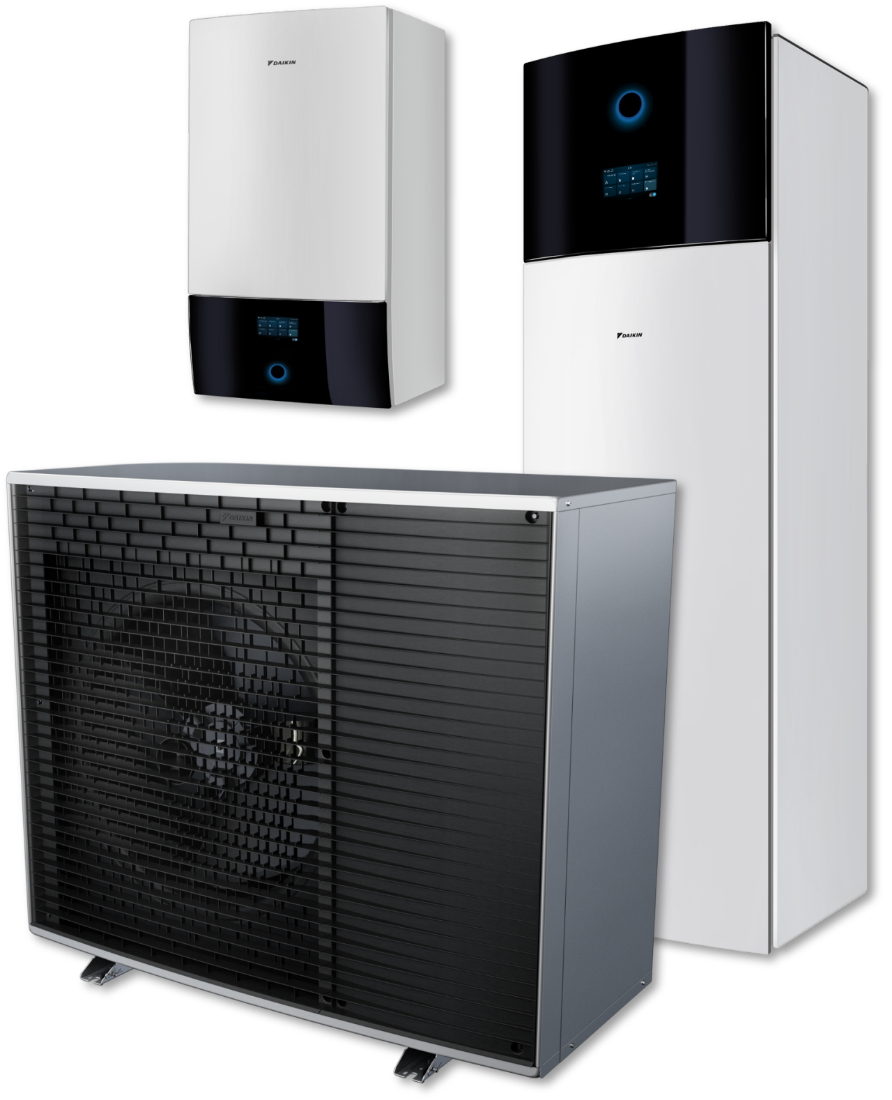 Gruppe af Daikin Altherma 4H-enheder